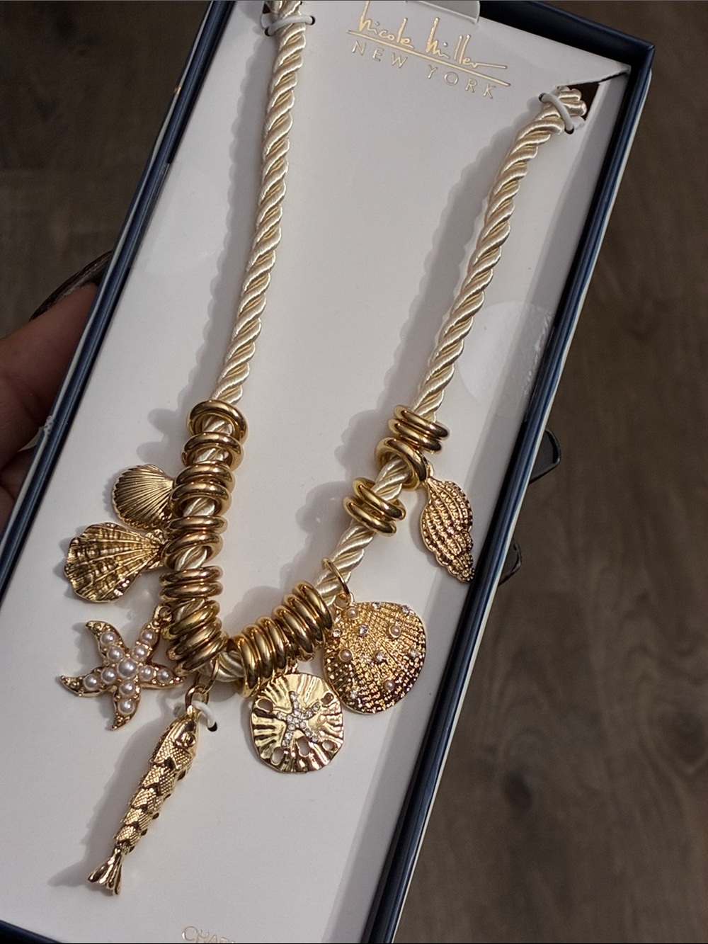 Nicole Miller Beachy charm rope necklace